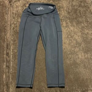 Sweaty Betty Gray Leggings with Wide Waistband and Moisture-Wicking Fabric